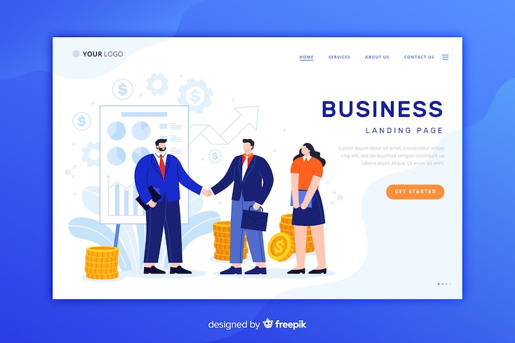 Vector Gratis landing page corporate business