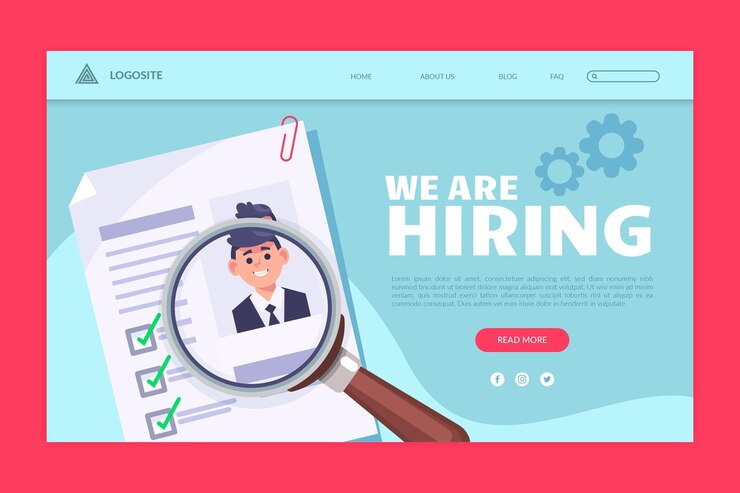 Vector Gratis landing page for recruitment announcement