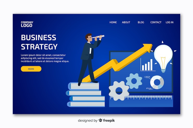 Vector Gratis landing page with business graph