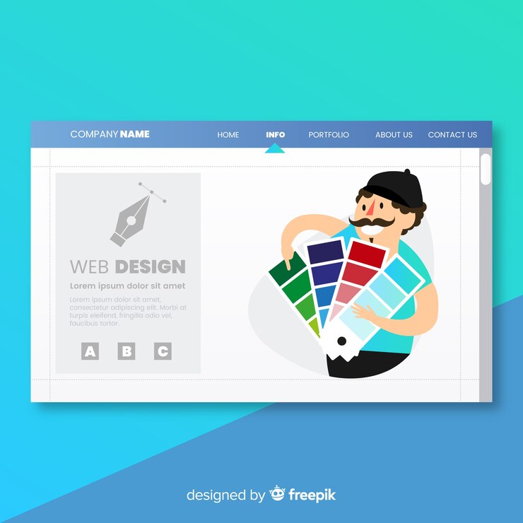 Vector Gratis landing page with web design concept