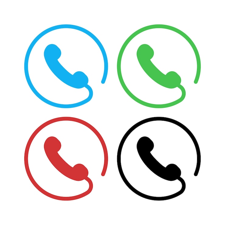 Vector Gratis landline phone circle shape