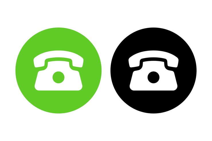 Vector Gratis landline phone circle
