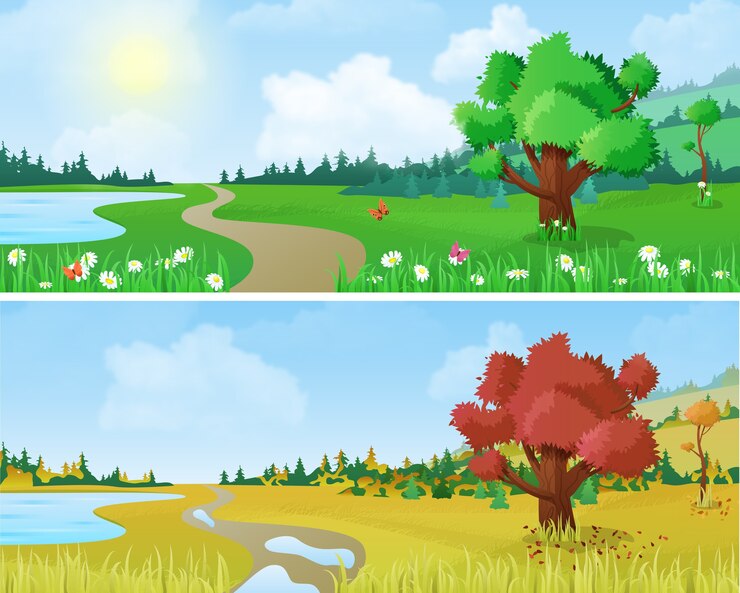 Vector Gratis landscape seasons