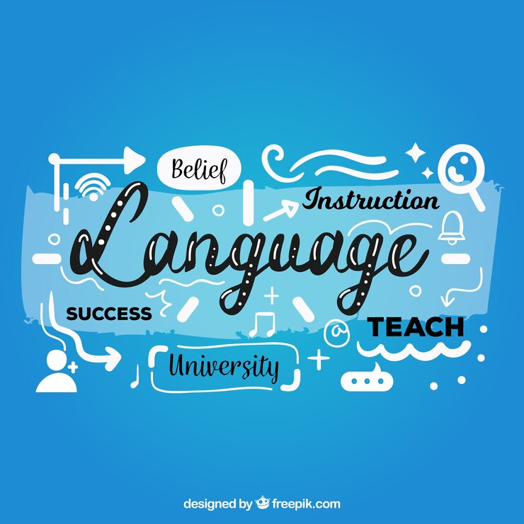 Vector Gratis language composition background with flat design