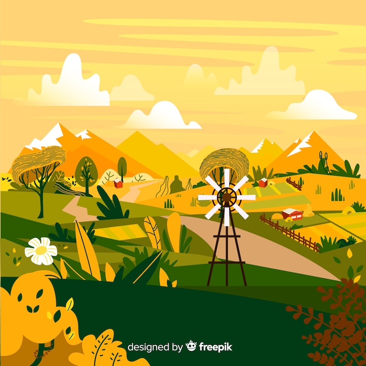 Vector Gratis lanskap pertanian