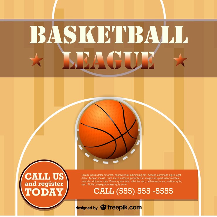 Vector Gratis lapangan basket dan bola realistis