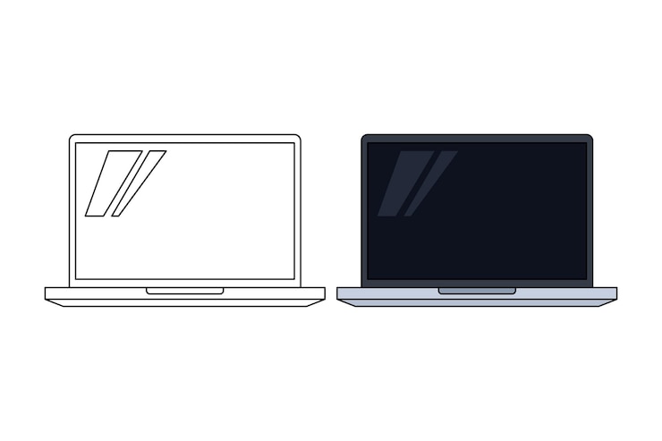 Vector Gratis laptop lineal and filled