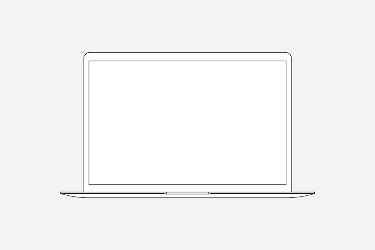 Vector Gratis laptop outline, blank screen digital device vector illustration