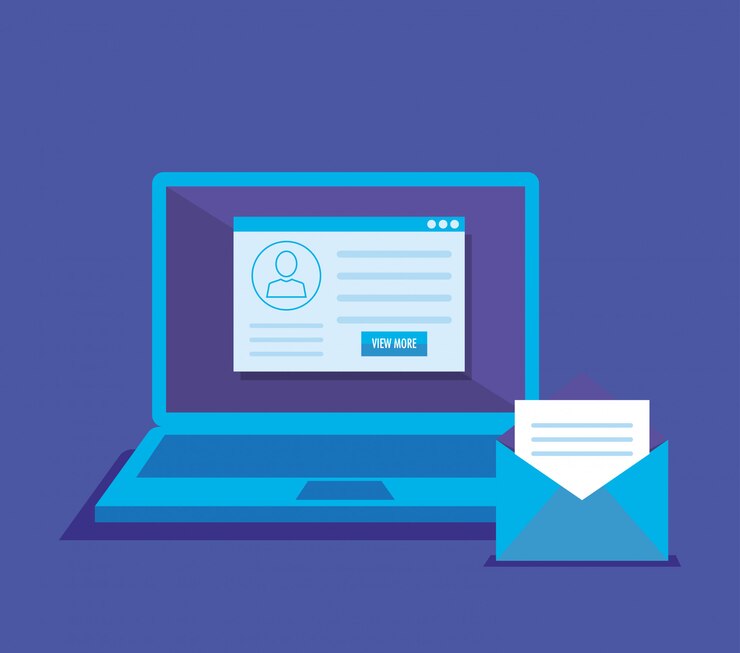 Vector Gratis laptop with social media marketing icons