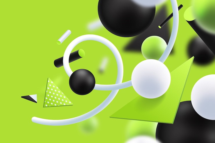 Vector Gratis latar belakang 3d futuristik hijau dan hitam