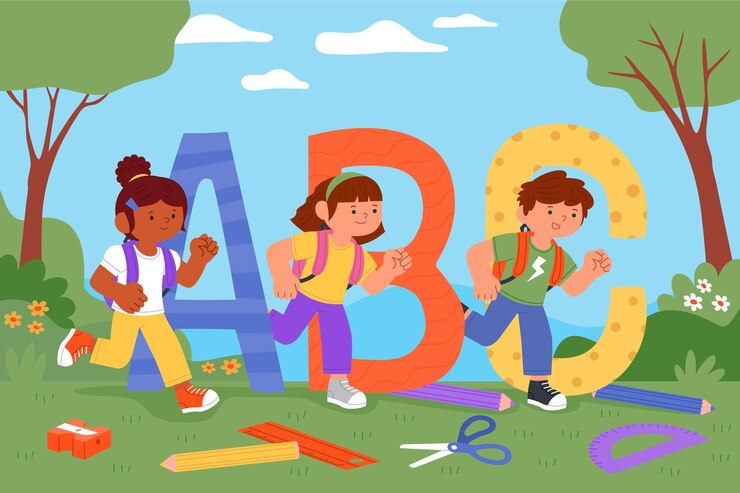 Vector Gratis latar belakang abc digambar tangan