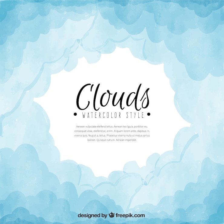 Vector Gratis latar belakang abstrak awan cat air