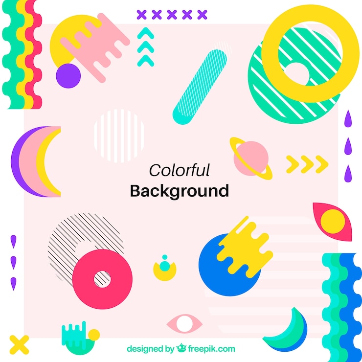Vector Gratis latar belakang abstrak dengan bentuk bulat penuh warna