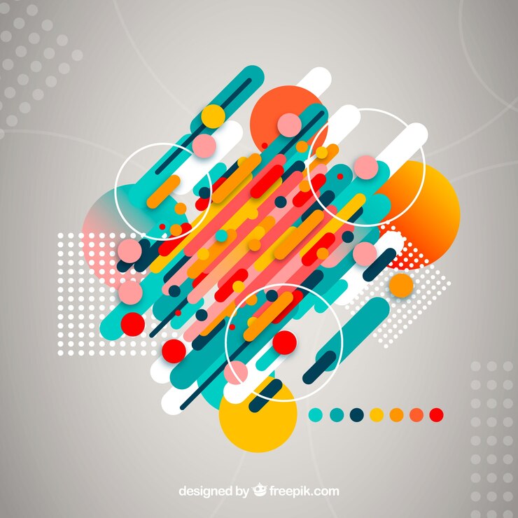 Vector Gratis latar belakang abstrak dengan bentuk bulat penuh warna