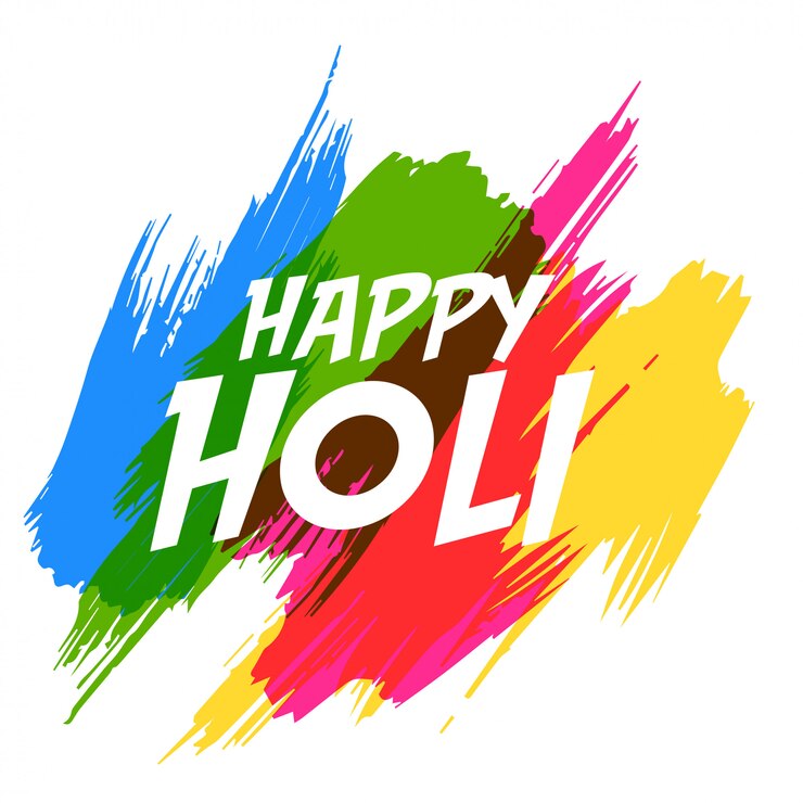 Vector Gratis latar belakang abstrak penuh warna holi yang bahagia