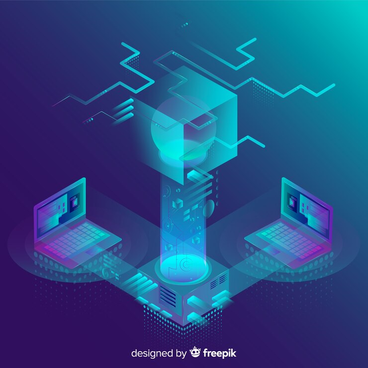 Vector Gratis latar belakang abstrak teknologi isometrik