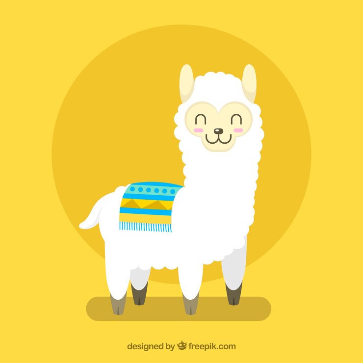 Vector Gratis latar belakang alpaka lucu