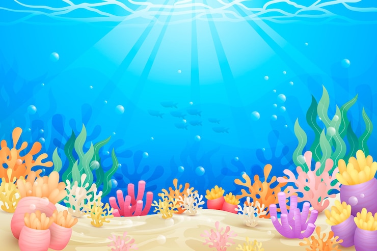 Vector Gratis latar belakang bawah laut untuk konferensi video