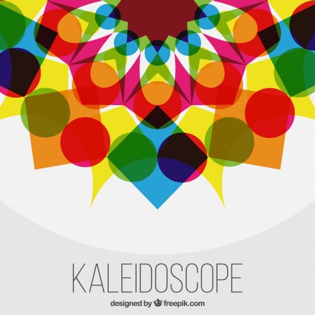 Vector Gratis latar belakang bentuk geometris berwarna-warni dengan efek kaleidoskop