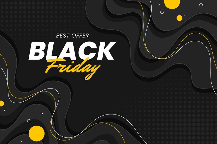 Vector Gratis latar belakang black friday bergelombang datar