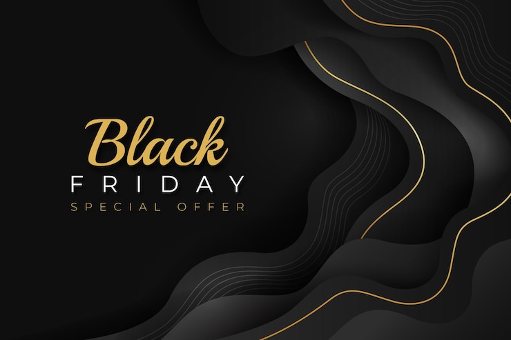 Vector Gratis latar belakang black friday bergelombang realistis