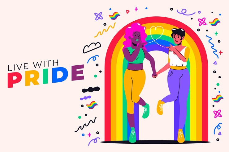 Vector Gratis latar belakang bulan kebanggaan lgbt datar