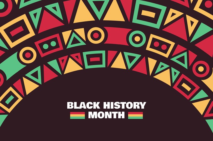 Vector Gratis latar belakang bulan sejarah hitam digambar tangan