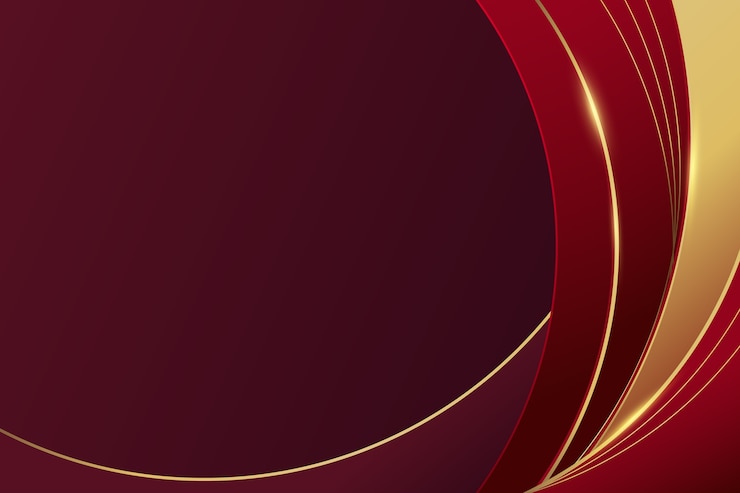 Vector Gratis latar belakang burgundy dan emas yang realistis