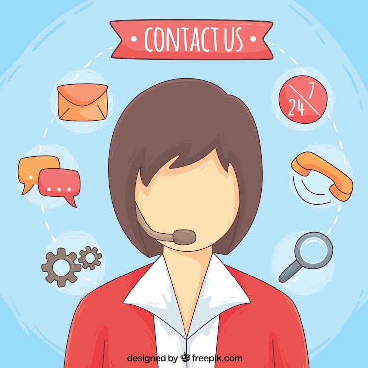 Vector Gratis latar belakang callcenter dan ikon komunikasi