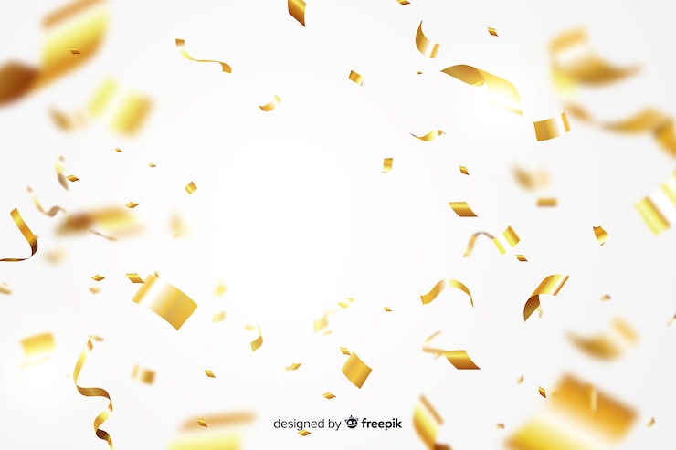 Vector Gratis latar belakang confetti emas realistis