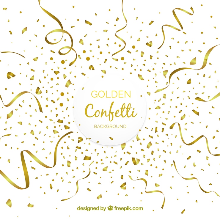Vector Gratis latar belakang confetti emas