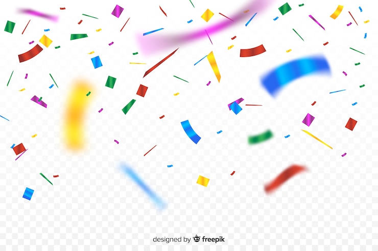 Vector Gratis latar belakang confetti warna-warni yang realistis