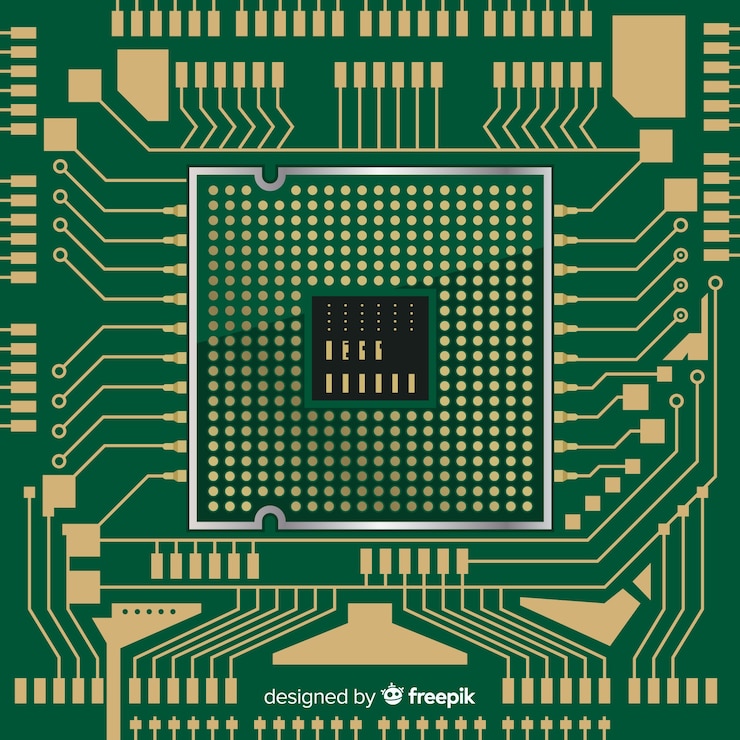 Vector Gratis latar belakang cpu hijau modern