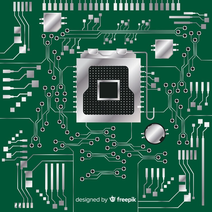 Vector Gratis latar belakang cpu hijau modern