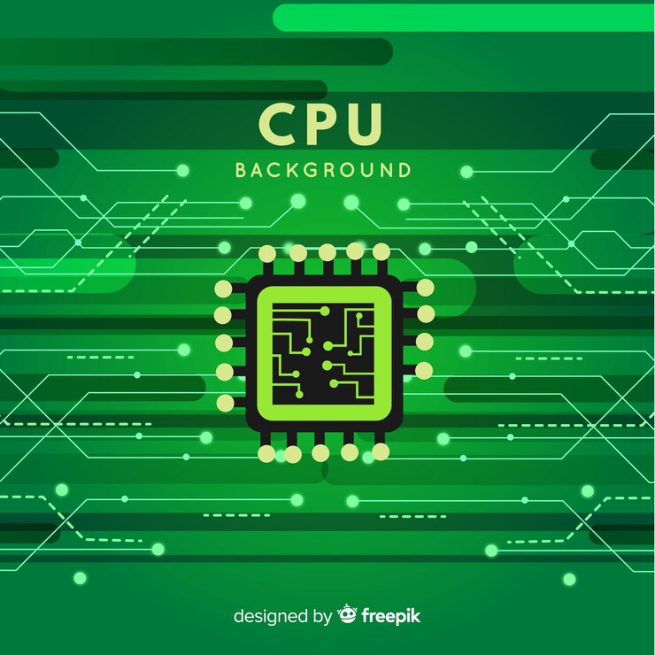 Vector Gratis latar belakang cpu hijau modern
