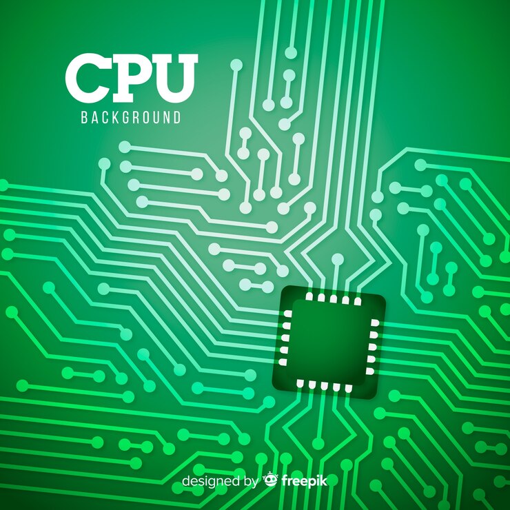 Vector Gratis latar belakang cpu hijau modern