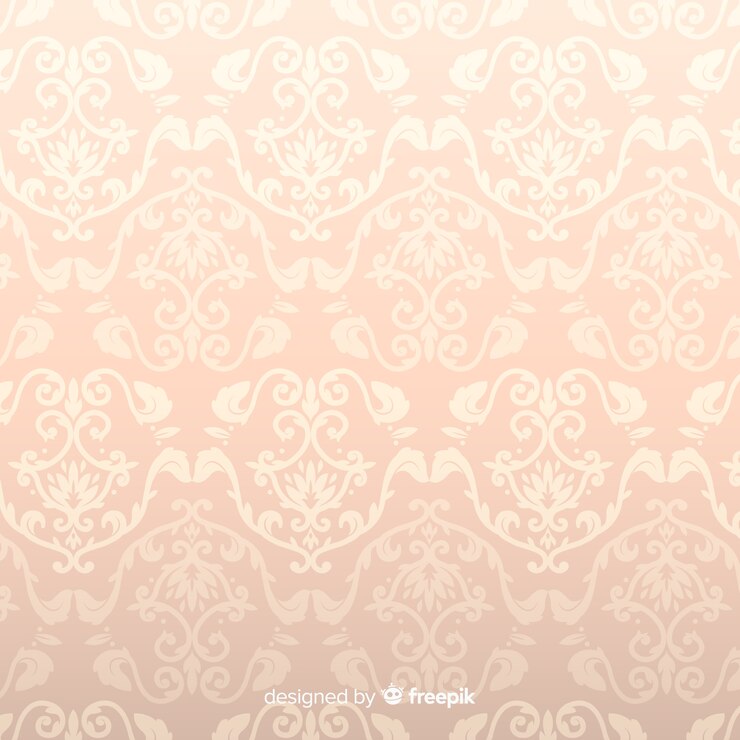 Vector Gratis latar belakang damask dekoratif digambar tangan