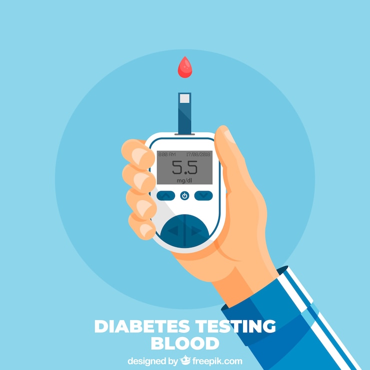 Vector Gratis latar belakang darah pengujian diabetes