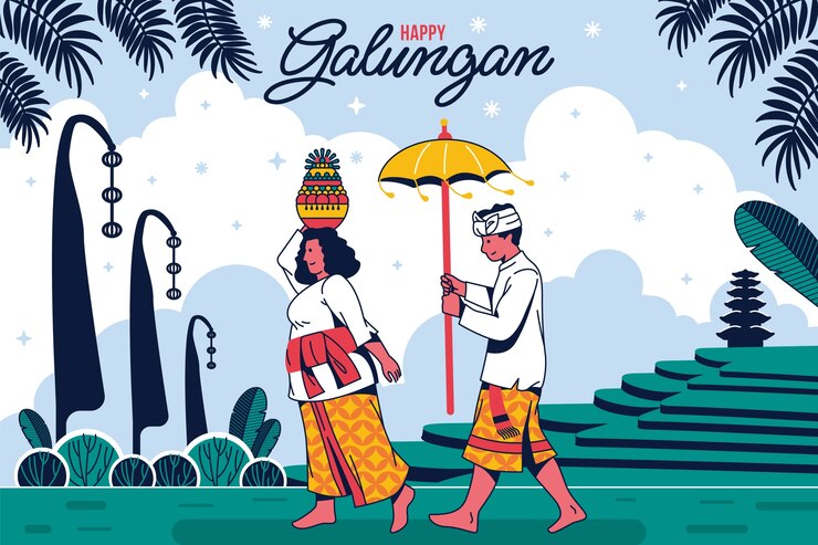 Vector Gratis latar belakang datar untuk galungan