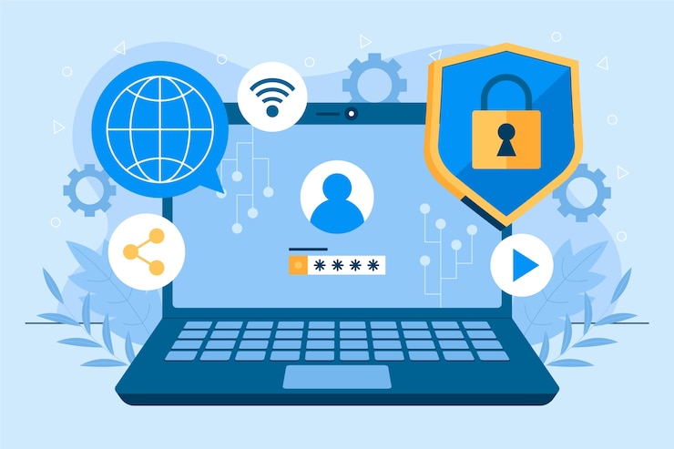 Vector Gratis latar belakang datar untuk hari internet yang lebih aman