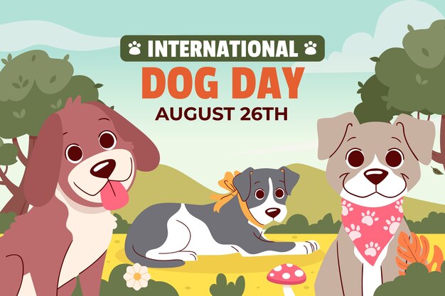 Latar belakang datar untuk perayaan hari anjing internasional