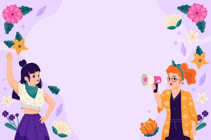 Vector Gratis latar belakang datar untuk perayaan hari wanita internasional