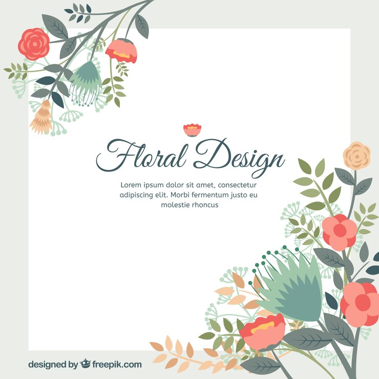 Vector Gratis latar belakang desain bunga