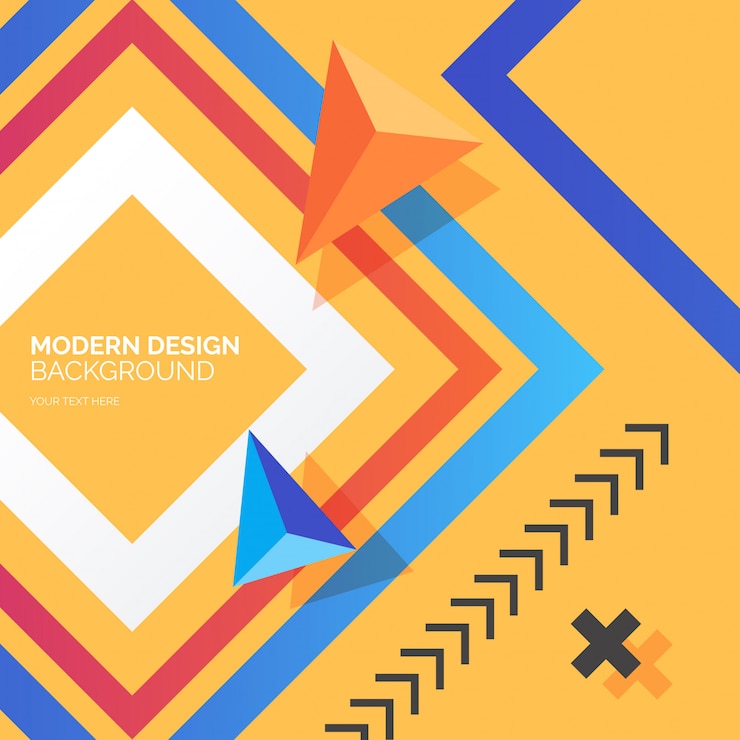 Vector Gratis latar belakang desain modern dengan bentuk berwarna-warni