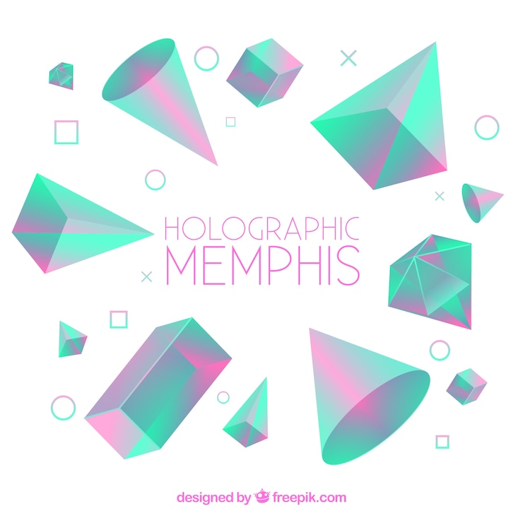 Vector Gratis latar belakang elemen holografik