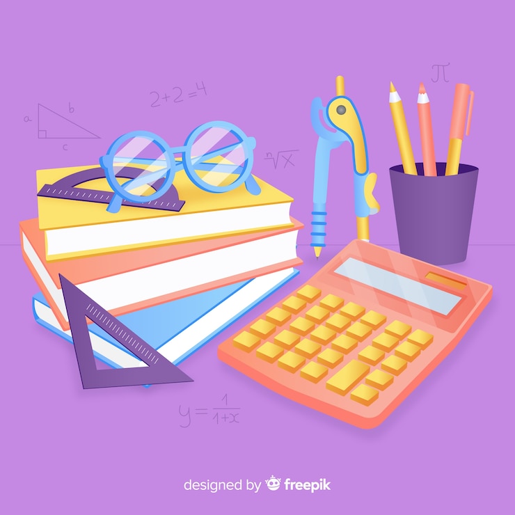 Vector Gratis latar belakang elemen matematika kartun