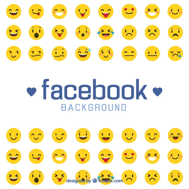 Vector Gratis latar belakang facebook dengan emotikon
