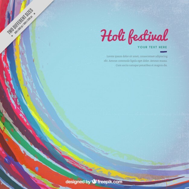 Vector Gratis latar belakang festival holi bentuk abstrak