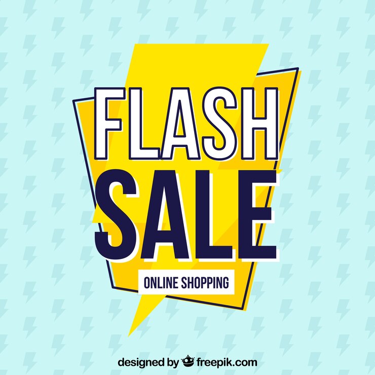 Vector Gratis latar belakang flash sale dalam gaya datar