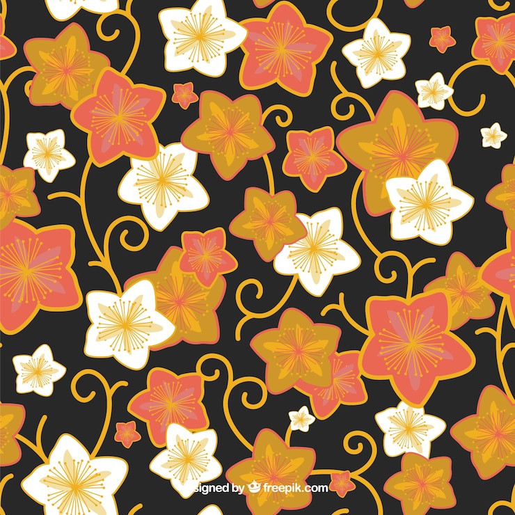 Vector Gratis latar belakang floral berwarna